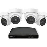 SWANN SWDVK-8588041D1TB 8-channel 4K Ultra HD DVR Security System - 1TB, 4 Dome Cameras, White,Black
