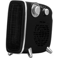 STATUS Retro Dual Position Hot & Cool Fan Heater - Black, Black,Silver/Grey