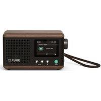 PURE Classic Mini Portable DAB Bluetooth Radio - Walnut & Coffee Black, Brown,Black