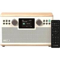 PURE Classic H6 DABﱓ Bluetooth Radio - Cotton White & Oak, White,Brown