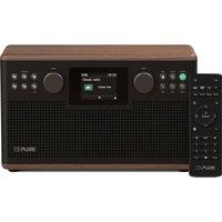 PURE Classic H6 DAB Bluetooth Radio - Coffee Black & Walnut, Brown,Black