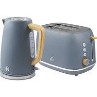 SWAN Fjord 2-Slice Toaster & Jug Kettle Bundle - Grey, Silver/Grey