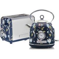 VQ Laura Ashley EEJB305 2-Slice Toaster & Dome Kettle Bundle - Elveden Navy, Blue
