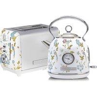 VQ Laura Ashley EEJB306 2-Slice Toaster & Dome Kettle Bundle - Elveden White, White