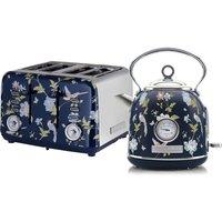 VQ Laura Ashley EEJB307 4-Slice Toaster & Traditional Kettle Bundle - Elveden Navy, Blue