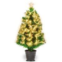 PREMIER Pre-lit Starbursts Potted Artificial Christmas Tree - 2.6 ft / 80 cm