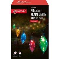 PREMIER 40 Large Flame Multi-colour LED String Lights - 7.5 m