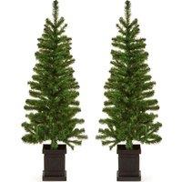 PREMIER Woodcote Welcome Artificial Christmas Tree - 4.6 ft / 1.4 m, Set of 2