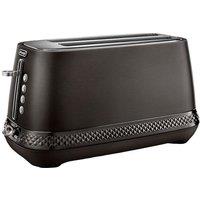 DELONGHI Diadema CTV3003.BK 4-Slice Long Toaster - Brushed Steel Black, Brushed Steel
