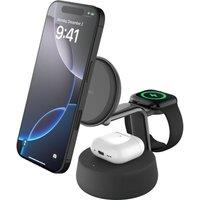 BELKIN Qi2 3-in-1 Magnetic 25 W Wireless Charging Stand - Charcoal, Black