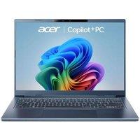 Acer Aspire 14 AI 14 Refurbished Laptop, Copilot+ PC - Snapdragon X, 512 GB SSD, Blue (Excellent Condition), Blue
