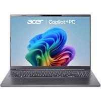 ACER Aspire 16 AI 16 Refurbished Laptop, Copilot PC - Snapdragon X, 1 TB SSD, Grey (Very Good Condition), Silver/Grey