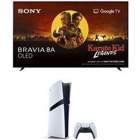 65 Sony BRAVIA 8A OLED 4K HDR AI Smart TV - K65XR8A1B & PlayStation 5 Pro Bundle, Silver/Grey