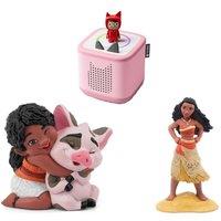 Tonies Toniebox 2 Starter Set - Cloud Pink, Disney Moana & Call of the Wayfinder Audio Figures Bundle