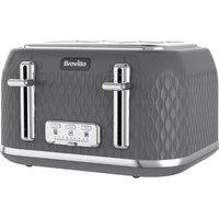 BREVILLE Curve VTR013 4-Slice Toaster - Grey, Silver/Grey