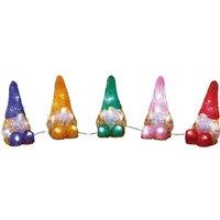 PREMIER Set of 5 Acrylic Gnomes with 40 LEDs