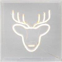 FESTIVE Warm White Neon Flex Reindeer Sign - 23 cm