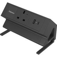 FELLOWES Power Desk Extension Lead with USB  2 m, Black