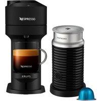NESPRESSO by Krups XN911NG0 Smart Pod Coffee Machine with Aeroccino Milk Frother - Black, Black
