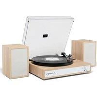 VICTROLA Harmony Belt Drive Bluetooth Turntable & Speakers - Natural, Brown