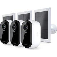 ARLO Essential 2K Quad HD WiFi Security Camera & Solar Panel Kit- 3 Cameras, White, White