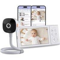 HUBBLE Go Baby Plus 5" Smart Baby Monitor with Crib Mount - White & Black