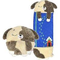 HAPPY NAPPERS Brown Cuddly Dog 2-in-1 Plush Toy & Sleeping Bag - Large