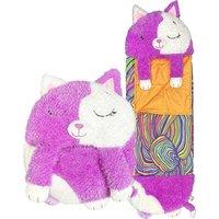 HAPPY NAPPERS Cat 2-in-1 Plush Toy & Sleeping Bag  Medium