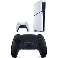 Sony PlayStation 5 Digital Edition & Black PS5 DualSense Wireless Controller Bundle, White
