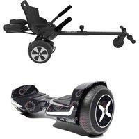 Hover-1 Fusion Hoverboard (Space) & Falcon-1 Buggy Attachment Bundle, Patterned,Black
