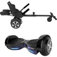 Hover-1 Dash Hoverboard & Falcon-1 Hoverboard Buggy Attachment Bundle - Black, Black