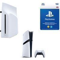Sony PlayStation 5 Pro, Disc Drive & £50 Gift Card Bundle, White