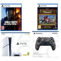 Sony PlayStation 5, Call of Duty: Black Ops 7, Harry Potter: Quidditch Champions Deluxe Edition & Camo Grey Controller Bundle, White