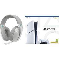 Sony PlayStation 5 & G321 LIGHTSPEED Wireless Bluetooth Gaming Headset Bundle, White