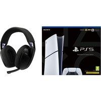 Sony PlayStation 5 Digital Edition & Black G321 LIGHTSPEED Wireless Bluetooth Gaming Headset Bundle, White