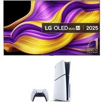 80"-84" Lg G5 83" OLED evo AI 4K HDR Smart TV 2025 OLED83G54LW & PlayStation 5 Bundle, Silver/Grey