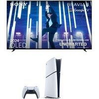 65 Sony K65XR80U BRAVIA 8 OLED 4K HDR AI Smart TV & PlayStation 5 Digital Edition Bundle, Silver/Grey