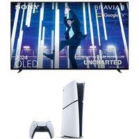 55 Sony BRAVIA 8 OLED 4K HDR AI Smart TV (K55XR80PU) & PlayStation 5 Digital Edition Bundle, Silver/Grey