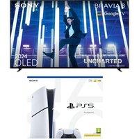 77 Sony BRAVIA 8 OLED 4K HDR AI Smart TV (K77XR80PU) & PlayStation 5 Bundle, Silver/Grey
