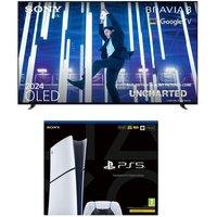 65 Sony BRAVIA 8 OLED 4K HDR AI Smart TV & PlayStation 5 Digital Edition Bundle, Silver/Grey