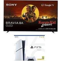65 Sony BRAVIA 8A OLED 4K HDR AI Smart TV (K65XR8A1B) & PlayStation 5 Bundle, Silver/Grey