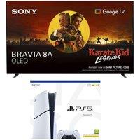 55 Sony BRAVIA 8A OLED 4K HDR AI Smart TV (K55XR8AB) & PlayStation 5 Bundle, Silver/Grey