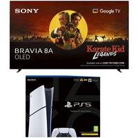 77 Sony BRAVIA 8A OLED 4K HDR AI Smart TV (K77XR8AB) & PlayStation 5 (Digital Edition) Bundle