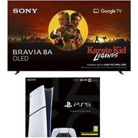 55 Sony BRAVIA 8A OLED 4K HDR AI Smart TV K55XR8AB & PlayStation 5 Digital Edition Bundle, Silver/Grey