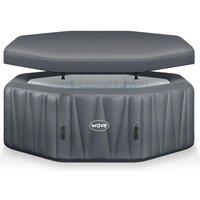 WAVE The Aegean 6-Person Inflatable Hot Tub - Dark Grey