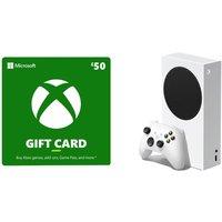 Microsoft Xbox Series S (512 GB SSD) & Gift Card (£50) Bundle, White