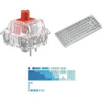 Glorious Fox Linear Mechanical Switches, GMMK PRO Barebones 75% Gaming Keyboard & GPBT Keycaps Bundle, Blue