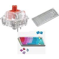Glorious Fox Linear Mechanical Switches, GMMK PRO Barebones 75% Gaming Keyboard & GPBT Keycaps Bundle, Red