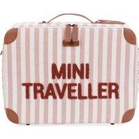 CHILDHOME Mini Traveller Stripes Suitcase - White, Pink & Red