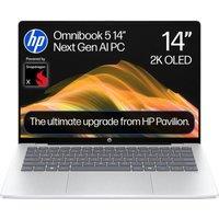 HP OmniBook 5 NGAI 14 Refurbished Laptop - Snapdragon X1, 512 GB SSD, Glacier Silver (Excellent Condition), Silver/Grey